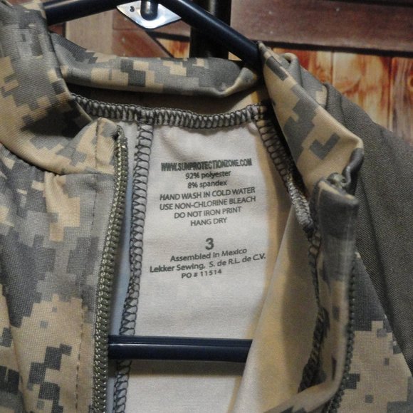 Sunskinz Camo onepiece 3/4 zip upf50+ sun protection suit~long sleeve~ - Picture 4 of 4